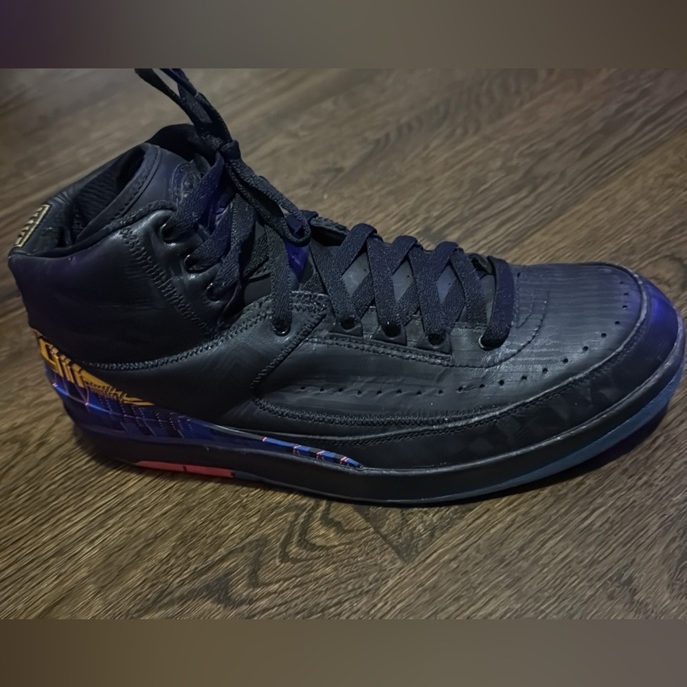 Jordan Black and Red High-Top Athletic Shoes